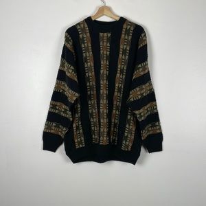 Protege Collection textured long sleeve vintage pullover multicolor sweater XL